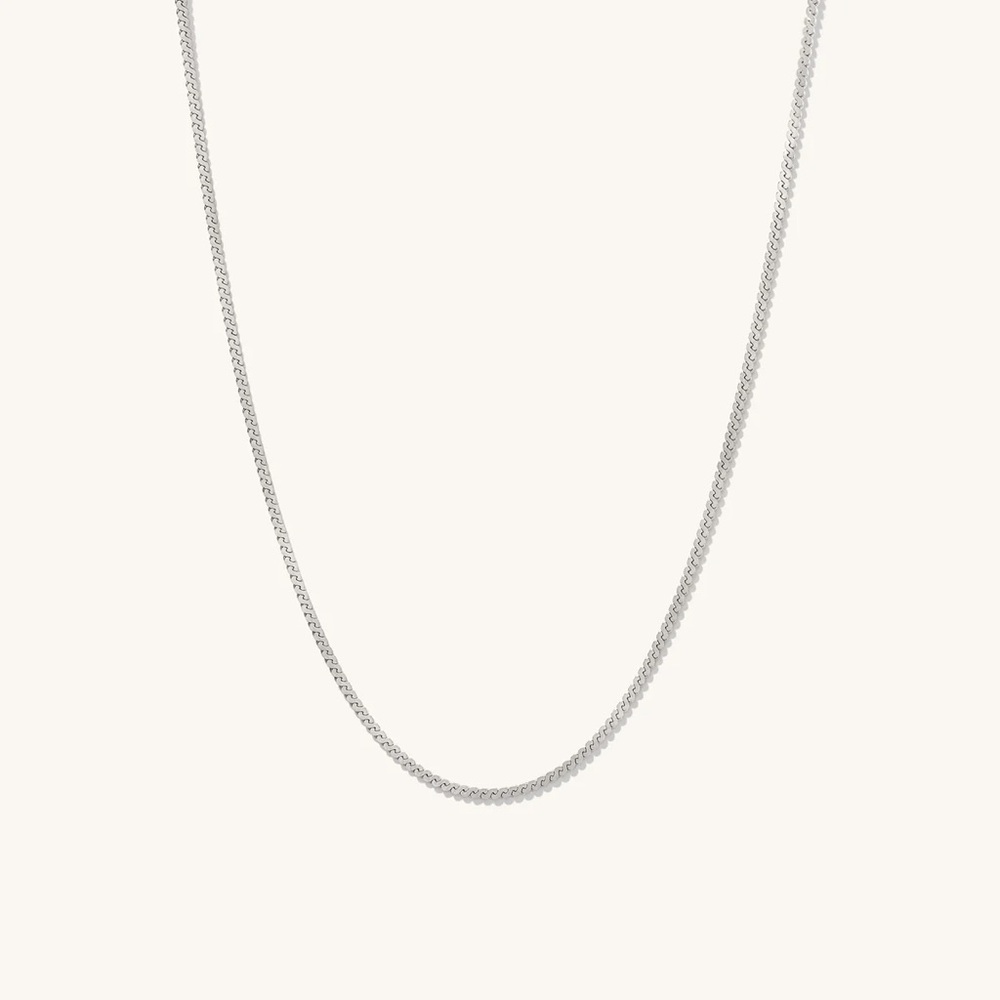 Mejuri 14K White Gold Serpentine Chain Necklace 16 in
